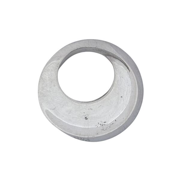 Vintage Sterling Silver 925 Circle Pendant | Open Center Modernist Charm - Picture 5 of 8